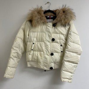 Puffer Jacket With Fur Collar